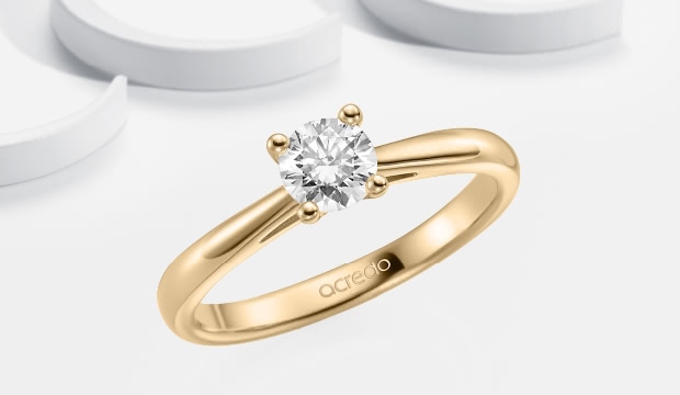 Verlobungsringe in Roségold mit Diamant | acredo