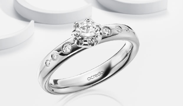 Verlobungsringe Weißgold mit Diamant | acredo