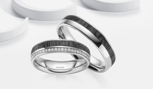 Schwarze Eheringe & Trauringe | acredo